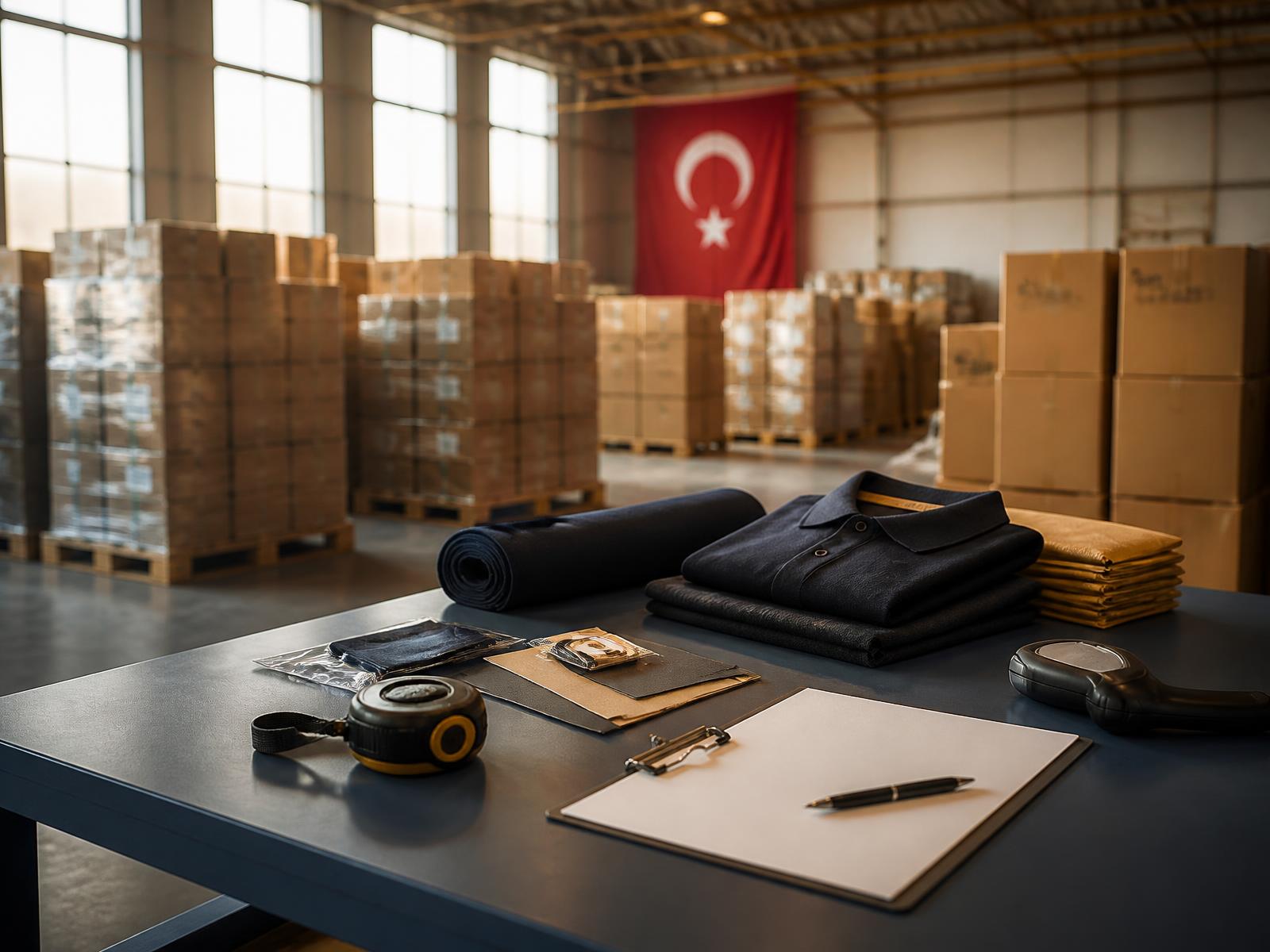 Inspector checking packaged goods before shipment